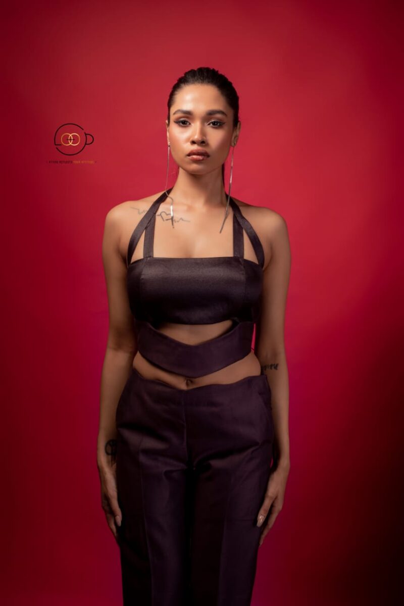 Mauve Cutout Top with Pant Set - Image 4