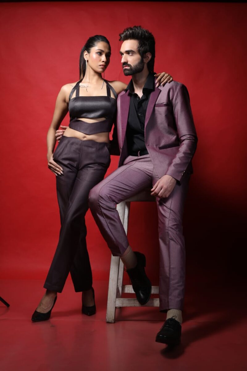 Mauve Cutout Top with Pant Set - Image 3