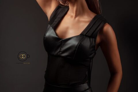 Triple Collared Leather Corset Top
