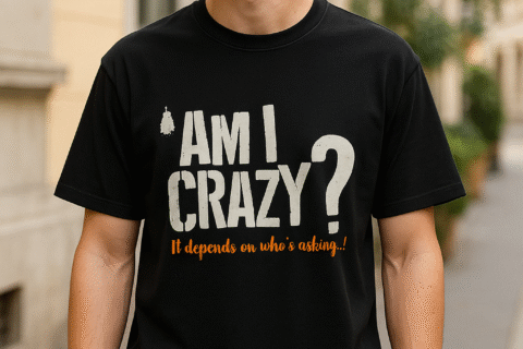 Men’s Black Typography T-Shirt -Oversized Fit