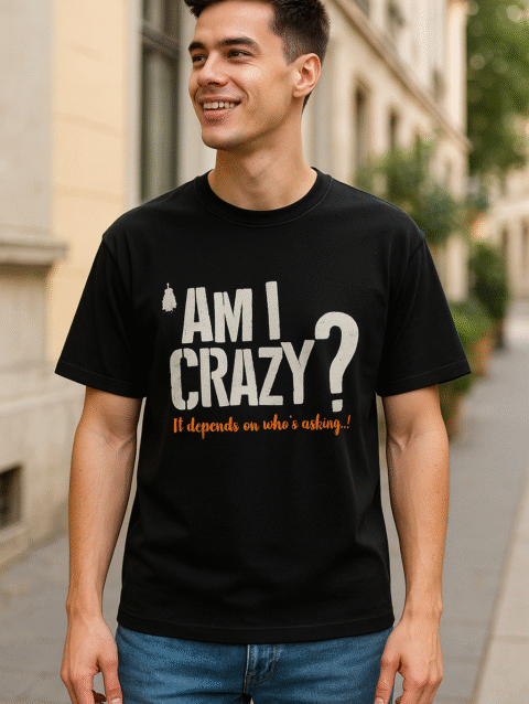 Men’s Black Typography T-Shirt -Oversized Fit