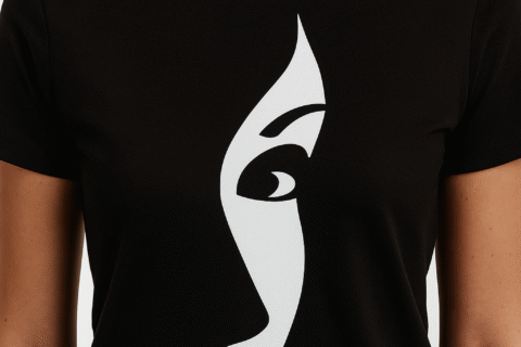 Abstract Woman Face Graphic T-Shirt – Minimalist Line Art, Modern Aesthetic Tee for Women