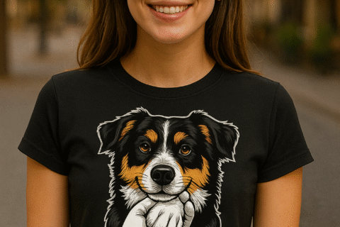 Premium Cotton Australian Shepherd Cropped T-Shirt for Women
