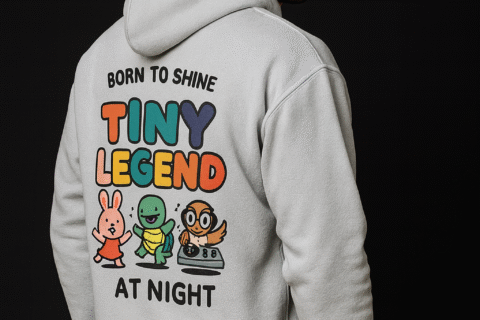 Premium Oversized Cartoon Printed Hoodie (Tiny Legend Edition)