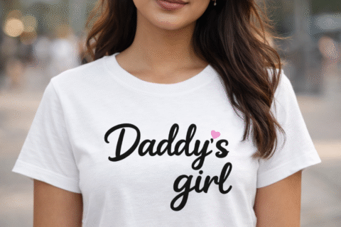 Daddy's Girl Soft Cotton Round Neck Half Sleeves T-Shirt for Women